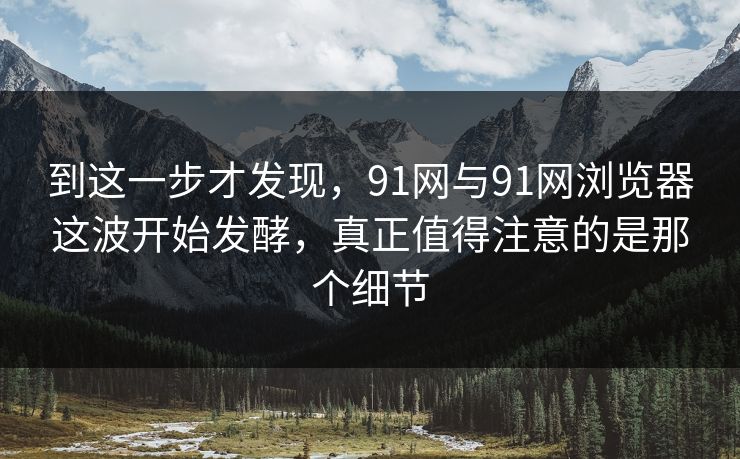 到这一步才发现，91网与91网浏览器这波开始发酵，真正值得注意的是那个细节