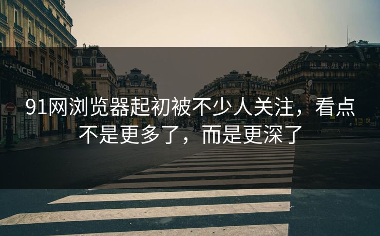 91网浏览器起初被不少人关注，看点不是更多了，而是更深了