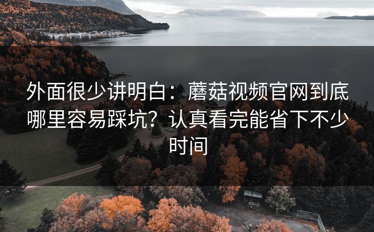 外面很少讲明白：蘑菇视频官网到底哪里容易踩坑？认真看完能省下不少时间