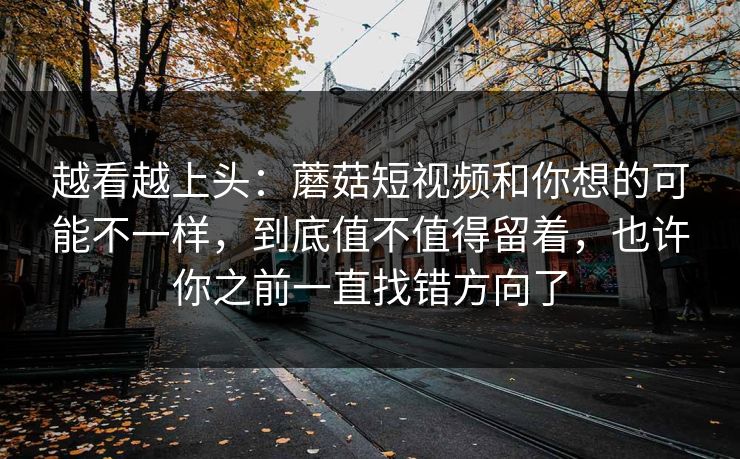 越看越上头：蘑菇短视频和你想的可能不一样，到底值不值得留着，也许你之前一直找错方向了
